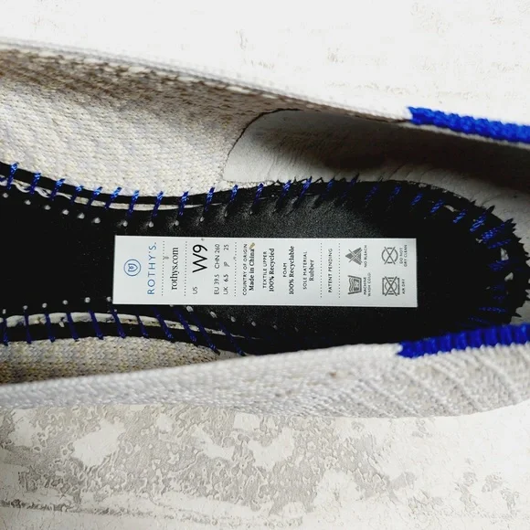 NEW Rothy's The Flat White Knit Pointy Toe Slip On Loafers O187